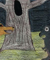 Illustration: Dingo scares Koala